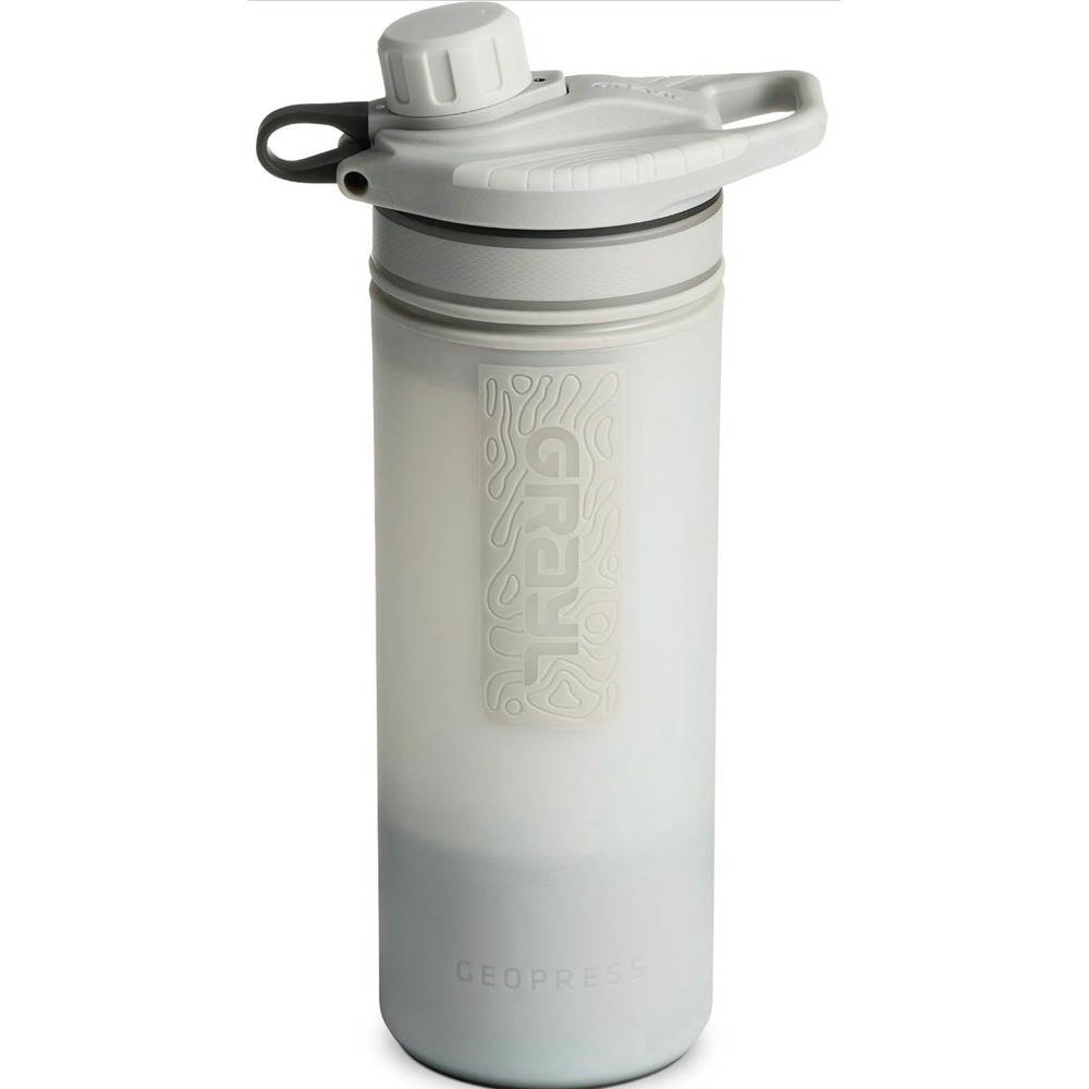 GRAYL GeoPress 24oz Water Purifier Bottle Filter Hiking Camping Peak White